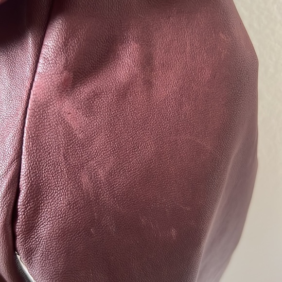 Aritzia x Mackage Kenya Leather Moto Jacket Size XS Maroon - Picture 11 of 13